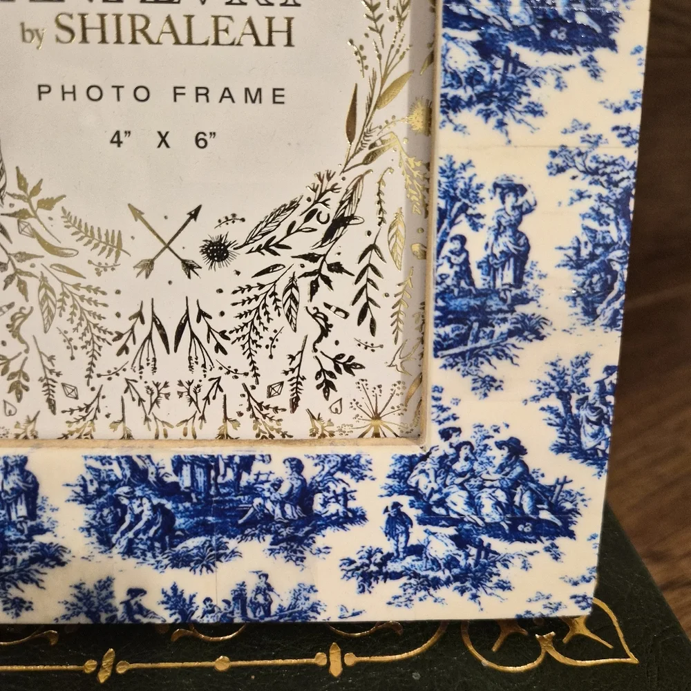 Shiraleah French Country Blue Toile Porcelain Frame NWOT - Picture 3 of 5
